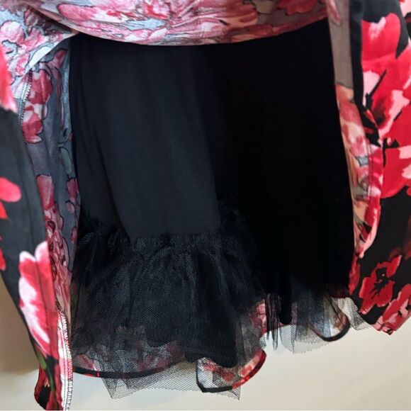 B. Smart Juniors Floral Rose Print Fit & Flare Mini Dress Size 1 - Picture 6 of 10